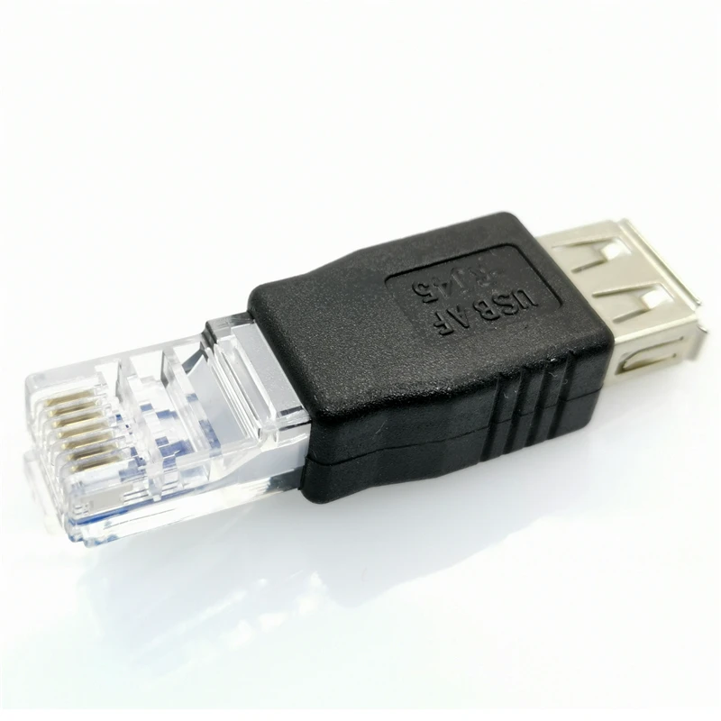 2 шт. RJ45 к USB AF Разъем Прозрачный A гнездовой разъем Интернет Разъемы провод