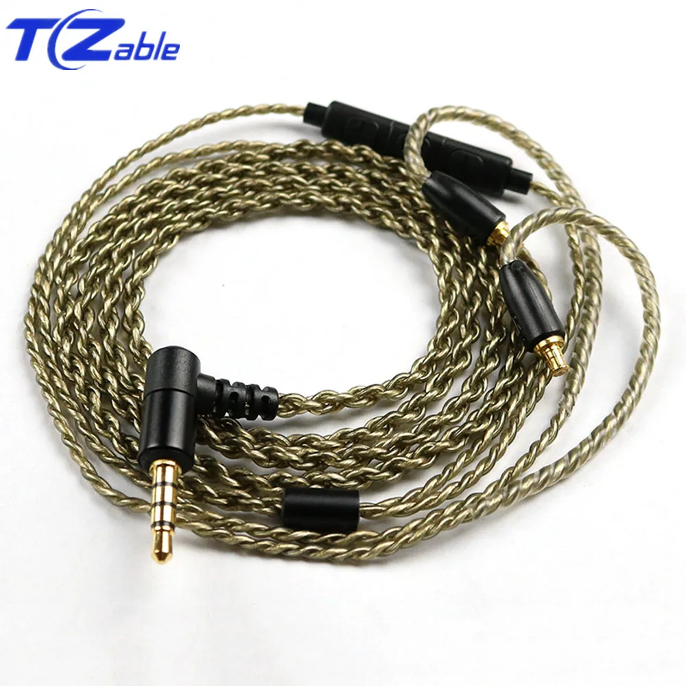 Hifi Headphone Cable With Microphone 3.5mm Earphone Maintenance Wire For MMCX se215 se315 se425 se535 se846 DIY Headset Cable