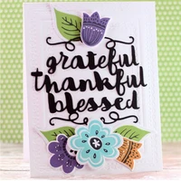 grateful thankful blessed word metal cutting dies stencils for diy scrapbooking decorative crafts embossing paper cards new 2018