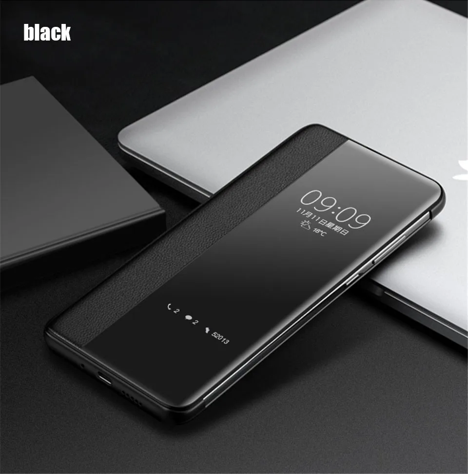 Black Роскошный умный чехол для телефона huawei p30 pro p20 lite mate 20 lite pro откидная крышка защитный чехол для huawei p30 Pro p20 lite чехол - Цвет: Black