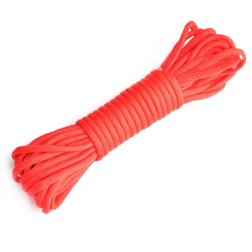 Paracord 550 100ft веревка Paracord Lanyard аксессуары парашют Deg для наружного кемпинга снаряжение и выживания - Цвет: Red