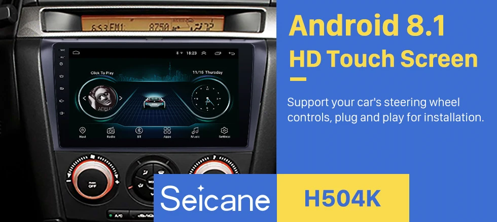 Seicane " Android 8,1 Автомобильный gps плеер для 2004 2005 2006 2007 2008 2009 Mazda 3 BK BL 2Din Поддержка Wifi SWC Зеркало Ссылка DVR