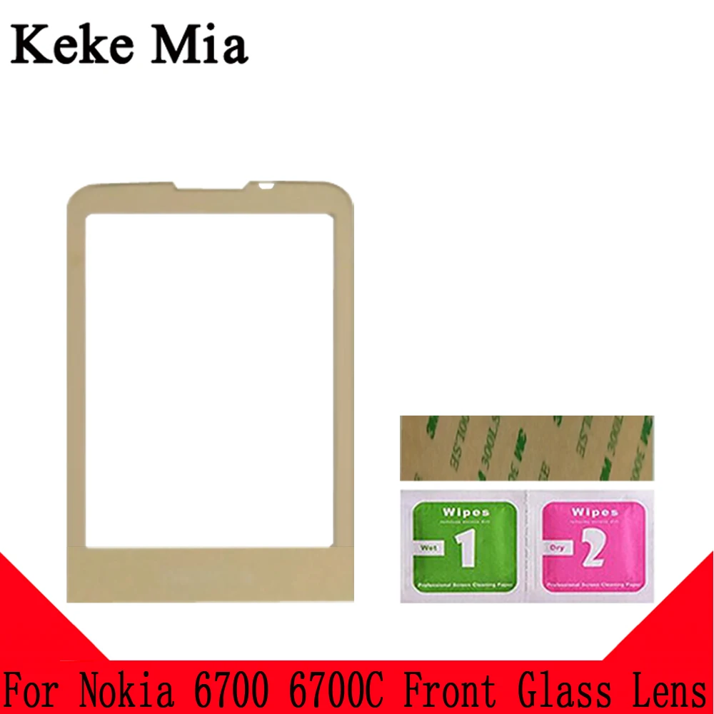Gold Keke Миа 2," Объектив Передняя панель для Nokia 6700 сотовый телефон стекло для Nokia 6700C lcd мобильный телефон - Цвет: Gold