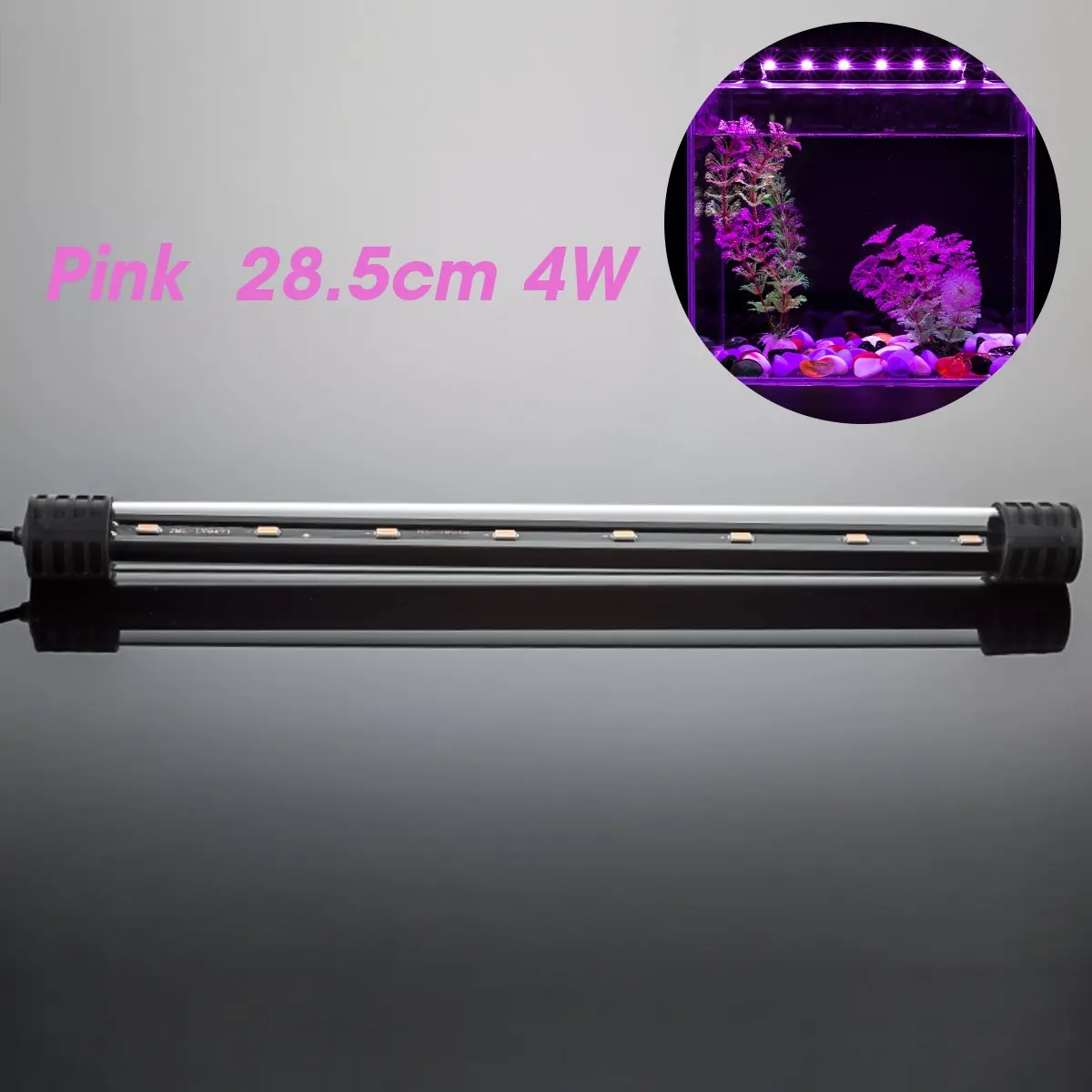 pink 28.5cm Аквариум светодиодный бар светильник Водонепроницаемый садок для рыбы светильник Водолей лампы 18,5/28,5/38,5/48,5 см подводный Аквариумы Декор Светильник ing 220V - Цвет: pink 28.5cm