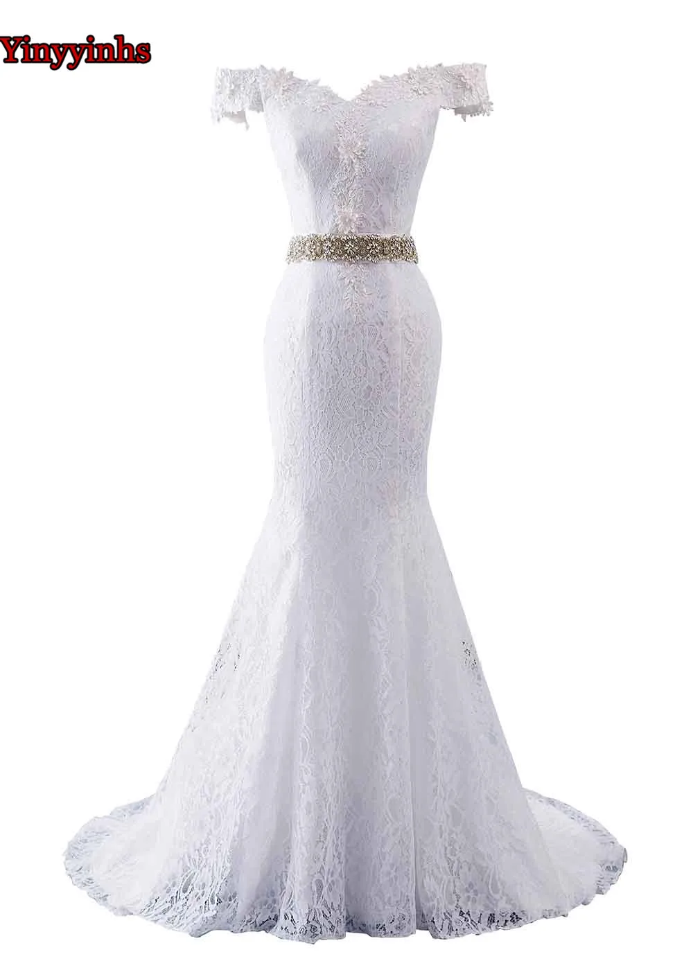 Свадебные платья, Vestidos de novia, прозрачные, с коротким шлейфом, Кружевная аппликация, дешевые свадебные платья, сделанные по заказу, размер - Цвет: Off shoulder-White