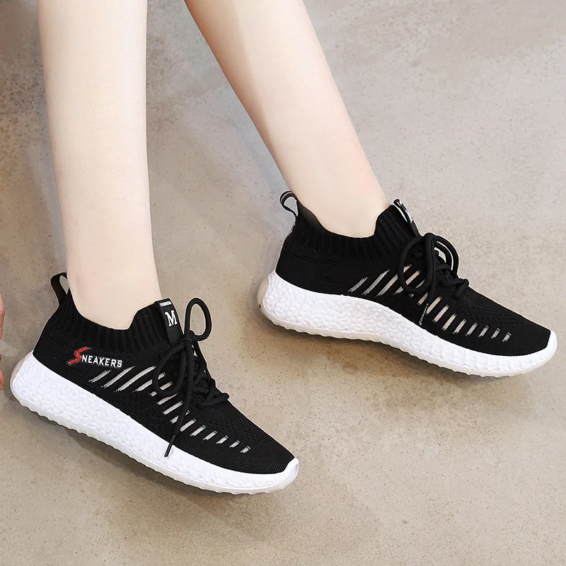 Fly Weaving Women Sneakers Shoes Classic 2019 White Breathable Mesh Sporty Walking Shoe Female Tennis Zapatillas Hombre | Обувь