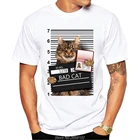 Футболка мужская с забавным аранжированным принтом плохой кот, крутая популярная рубашка с оригинальным дизайном, брендовая Удобная футболка хорошего качества, уличная одежда в стиле Харадзюку
