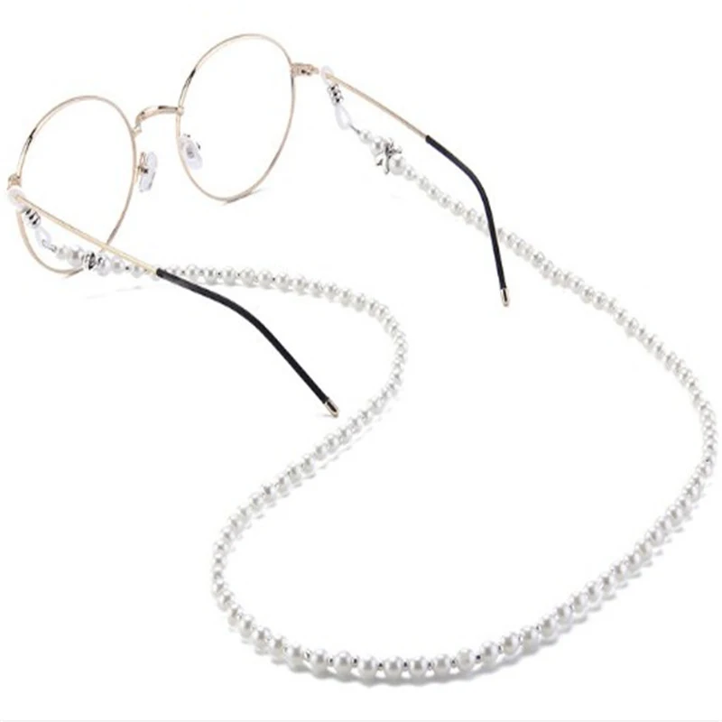 

Fashion Women's pearl Eyeglass Chains Sunglasses Reading Beaded Glasses Chain Eyewears Cord Holder neck strap Rope 1pcs