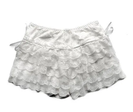 Design 1 white Женские сексуальные кружевные шорты Лолиты с эластичным поясом. Женские повседневные шорты с бантиком, облегающие кюлоты, базовые трусики - Цвет: Design 1 white
