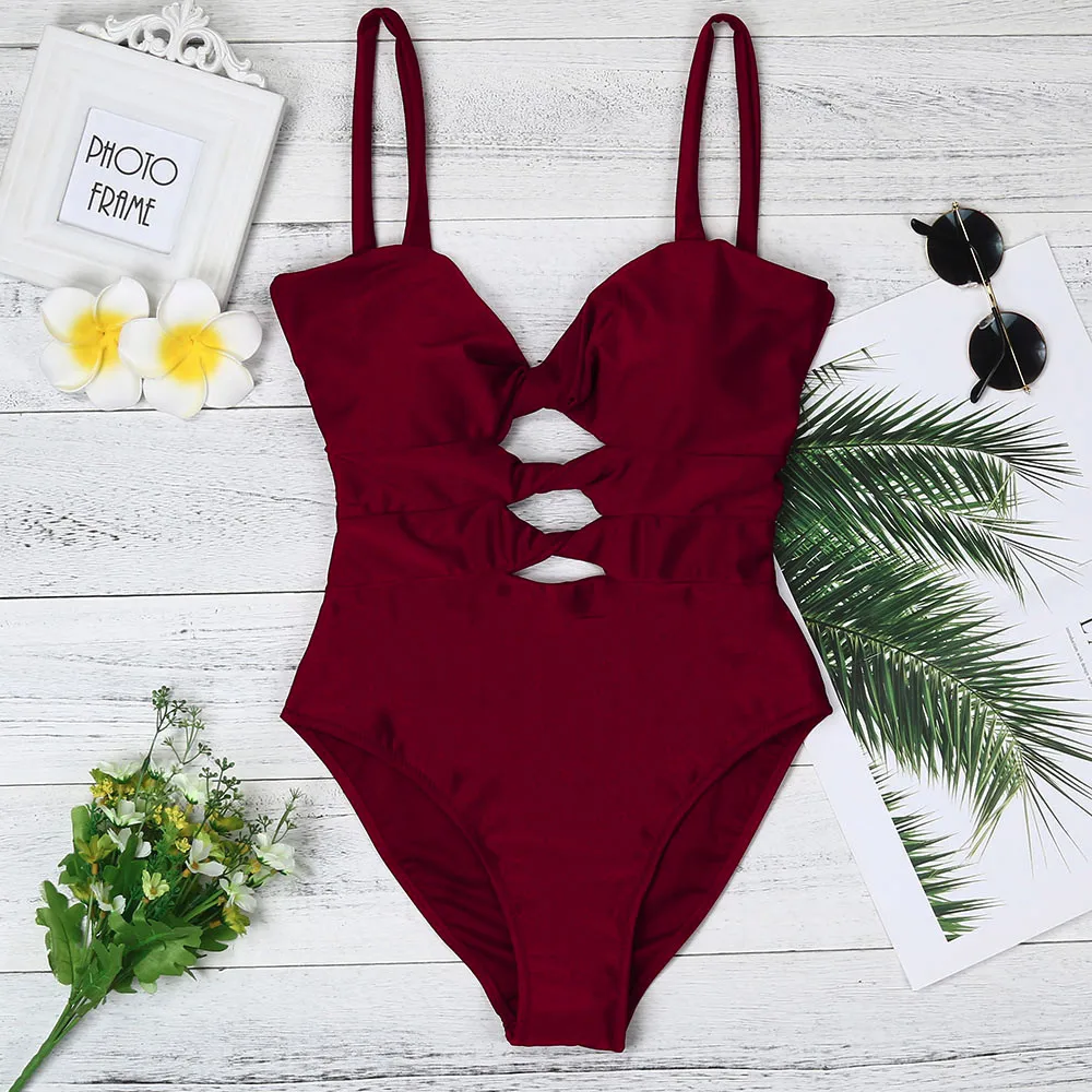Женский купальный костюм с пуш ап Maillot De Bain Одноцветный сексуальный купальник