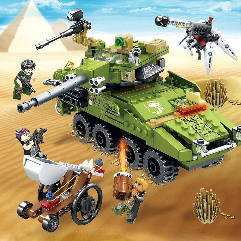 Модели строительные игрушки 11694 438 шт военный армейский Танк Chariot оружие Encirclement