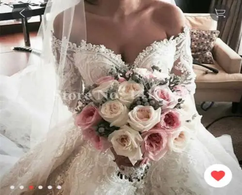 Женское свадебное платье-русалка кружевное Тюлевое платье с V-образным вырезом