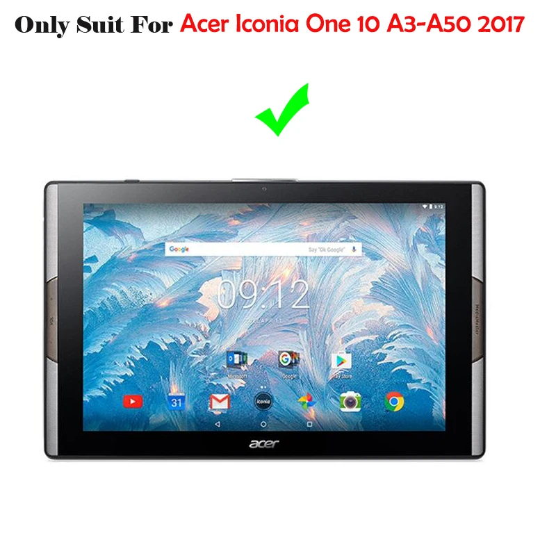 Чехол для планшета acer Iconia One 10 A3-A50 10,1 '', чехол для планшета acer Iconia One 10 A3-A50, чехол с Откидывающейся Крышкой из искусственной кожи+ стилус