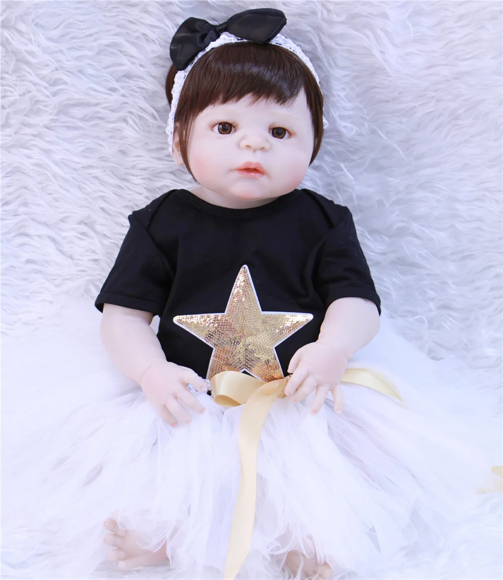 Реалистичная силиконовая кукла младенец с одеждой 22 дюйма|reborn baby girl doll|baby dollgirl doll