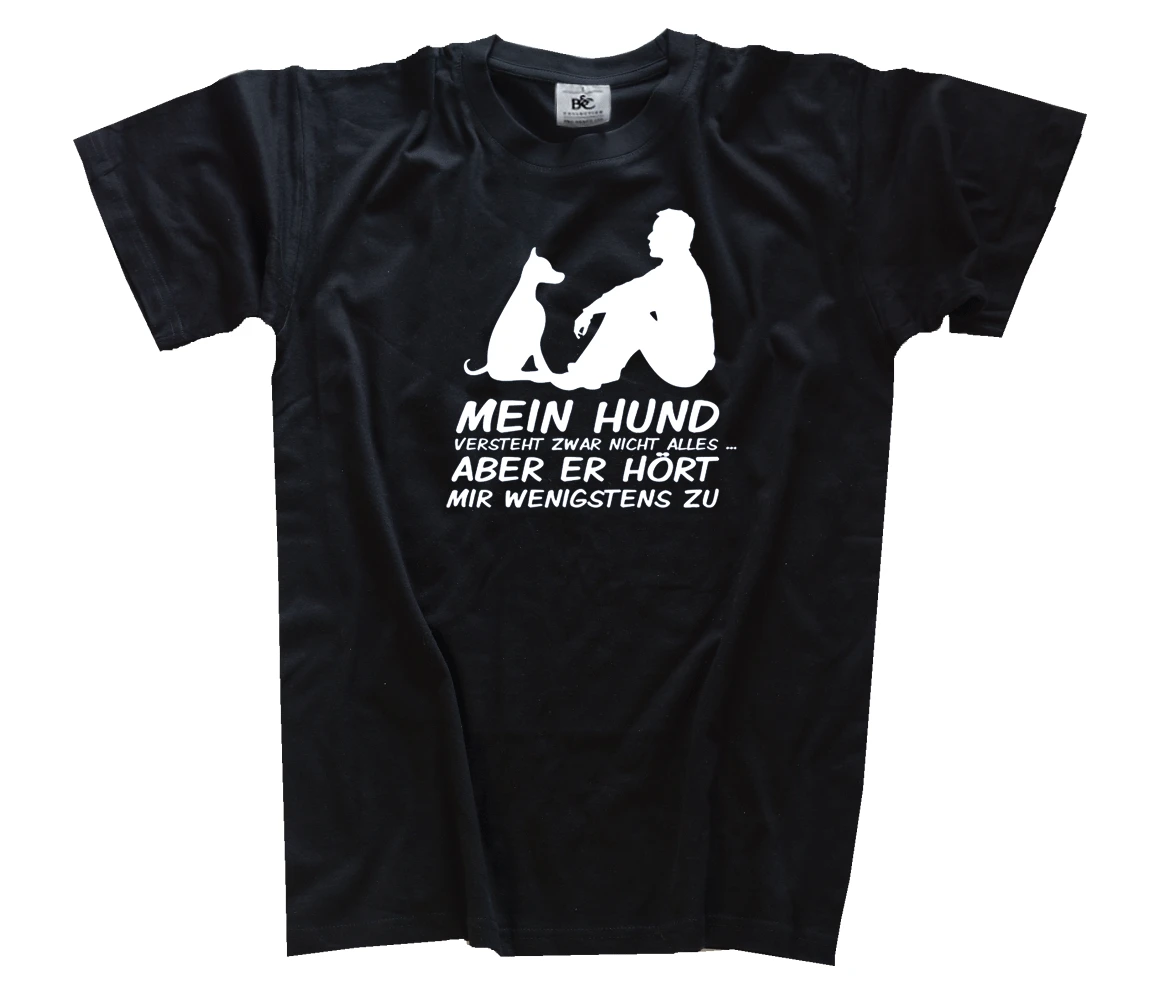 Mann Mein hund versteht zwar Nicht Alles Aber er dogsitter ловкость футболка S 3XL|Мужские футболки| |