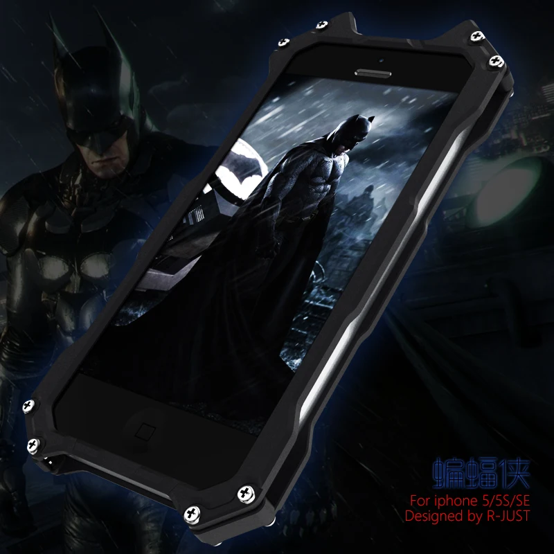 R-just Metal Aluminum Frame + Back cover Batman Phone Cases for iPhone 5C 2016 Newest Design Cool Gift Case Cover Kid |