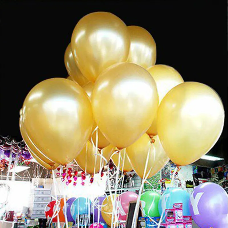 12 inch Pearl Color Gold Silver Black Latex Balloons Wedding Decoration Baby Shower Halloween Birthday | Дом и сад