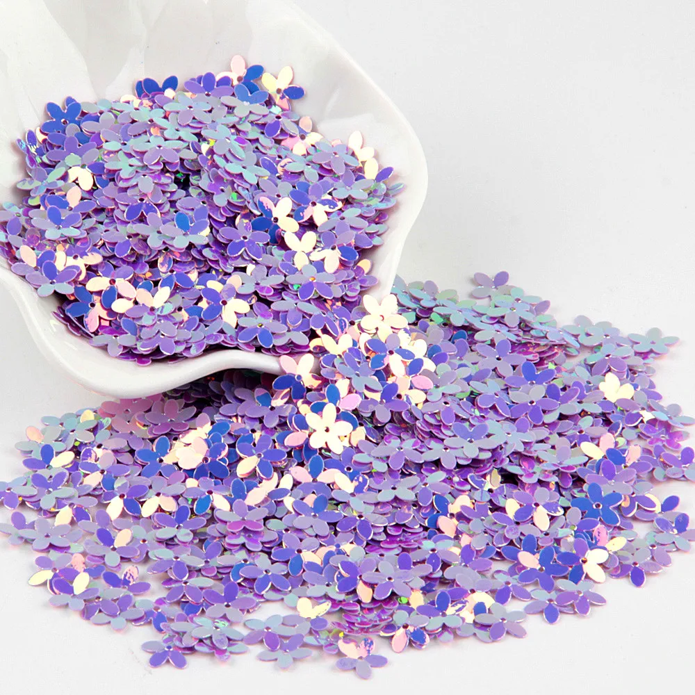 purple gold Блестки матовый белый цвет 10 мм чашка пять пальцев цветок тесьма с пайетками для шитья свадебные ремесла Женская одежда Аксессуары 20 г/лот - Цвет: purple gold