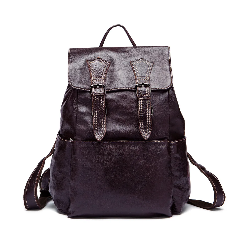 

Cow Genuine Leather Men Backpacks Fashion Real Natural Leather Student Backpack Boy Luxury Brand Vintage Computer Laptop Bag