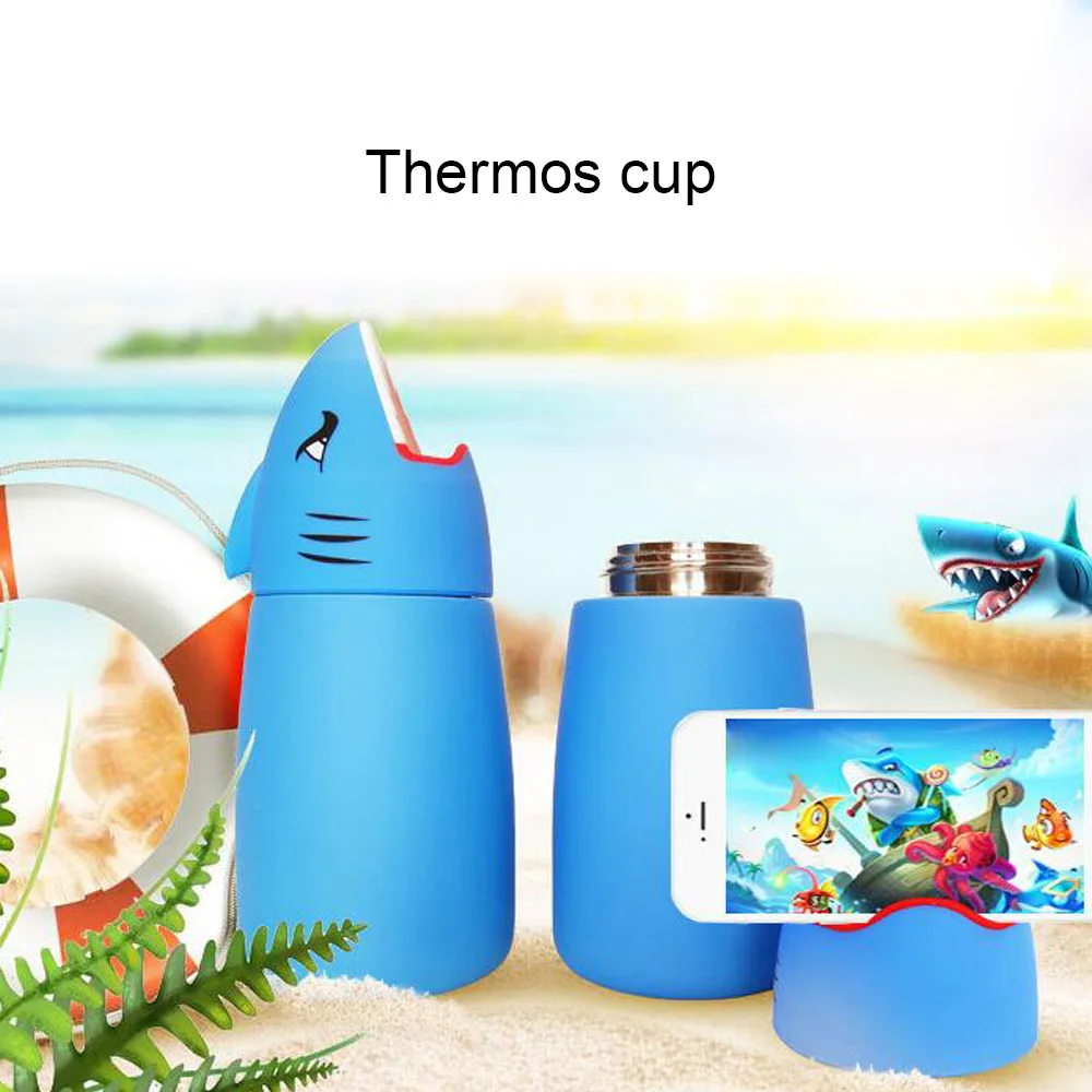 Kitchen Tools Creative cartoon glass 400ML thermos bottle High Temperature Resistant Water Cup for Shark thermal mug termos | Дом и сад