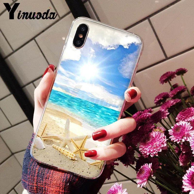 Yinuoda пляжные морские звезды голубое небо новое поступление чехол для мобильного