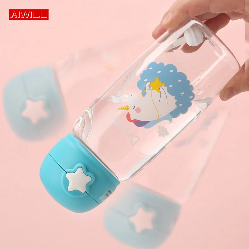 AIWILL 700 мл детская соломенная пластиковая бутылка для воды с крышкой переносные