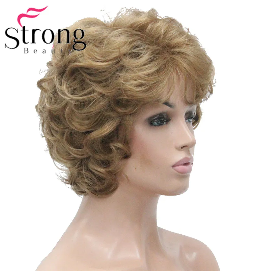 StrongBeauty короткий слоистый серебристо-серый Ombre полный синтетический парик женские парики выбор цвета