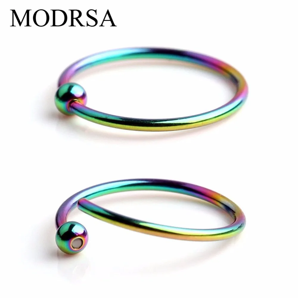 Кольца-бусины MODRSA 2 шт./лот 16 г кольца с шариками для закрытия тела перегородки