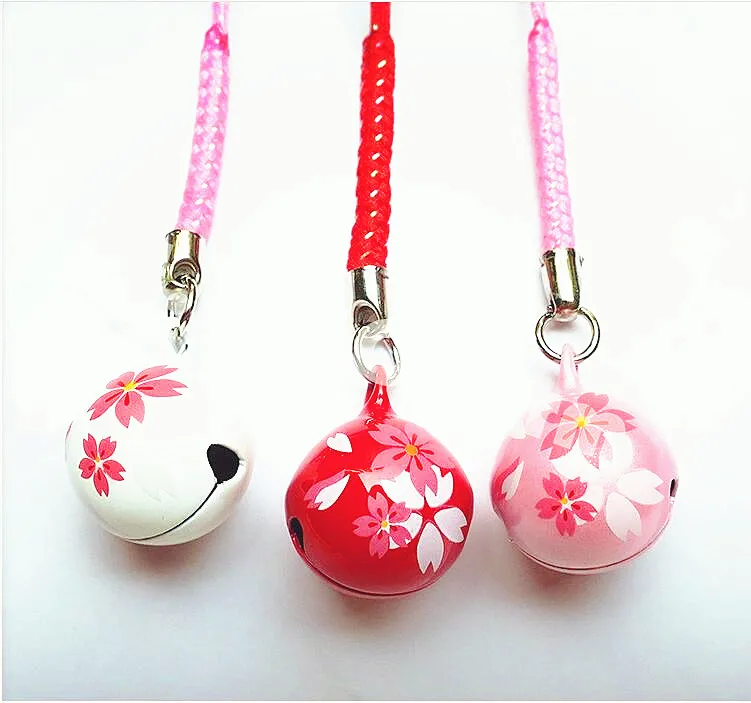 Omamori японский розовый красный вишневый колокольчик Подвеска для телефона