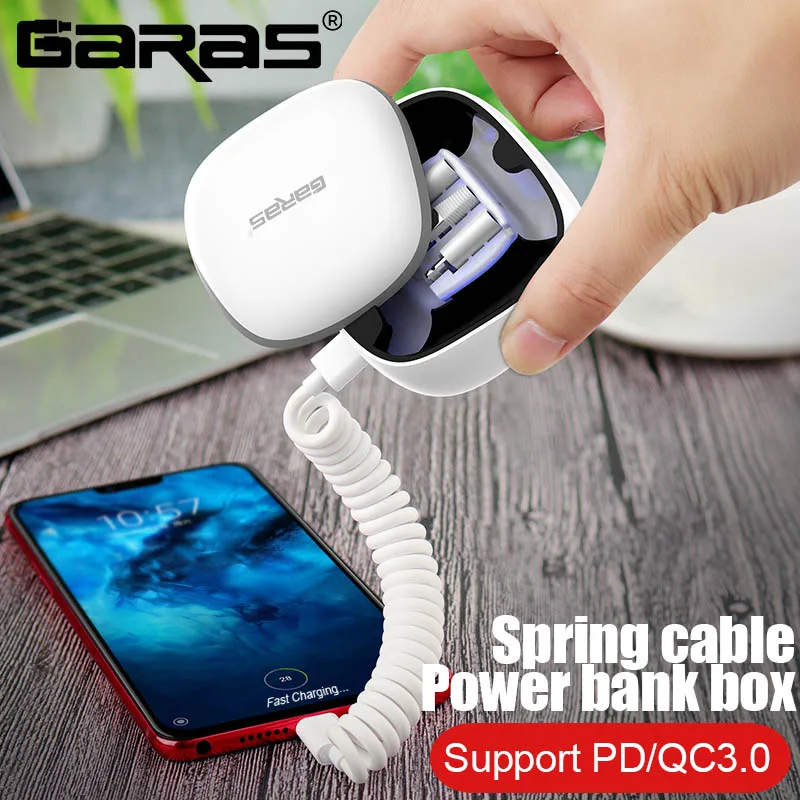 Внешний аккумулятор GARAS PD/QC3.0 Micro USB/USB C мини-Внешний с функцией быстрой зарядки Type