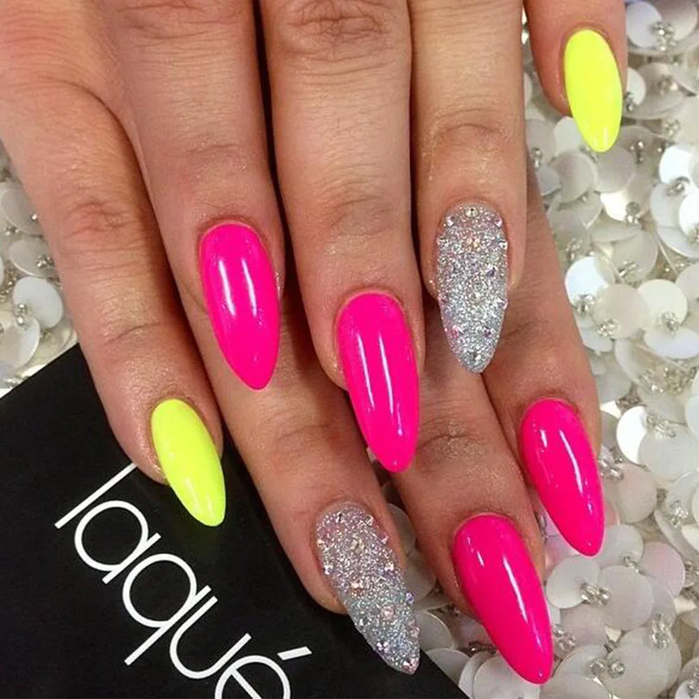 1 шт. флуоресцентный эффект блестящий неоновый пигмент лак для ногтей порошок УФ