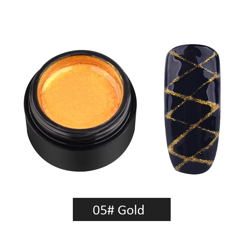 Gold 1 шт. Гель-лак для ногтей с проволокой для рисования ногтей Гель-лак для ногтей Блестящий лак для Шелкового лака инструменты для маникюра и дизайна ногтей - Цвет: Gold