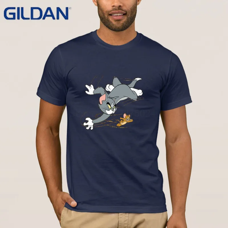 Gildan настроить летняя футболка мужская Том и Джерри Футболка Kawaii унисекс для