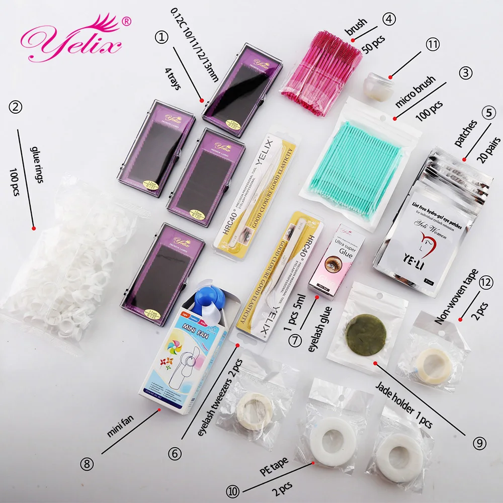 Professional Makeup Eye Lashes Tools kit Natural False Eyelash Extension Tool Mink eyelashes Beauty set 12 kinds | Красота и здоровье