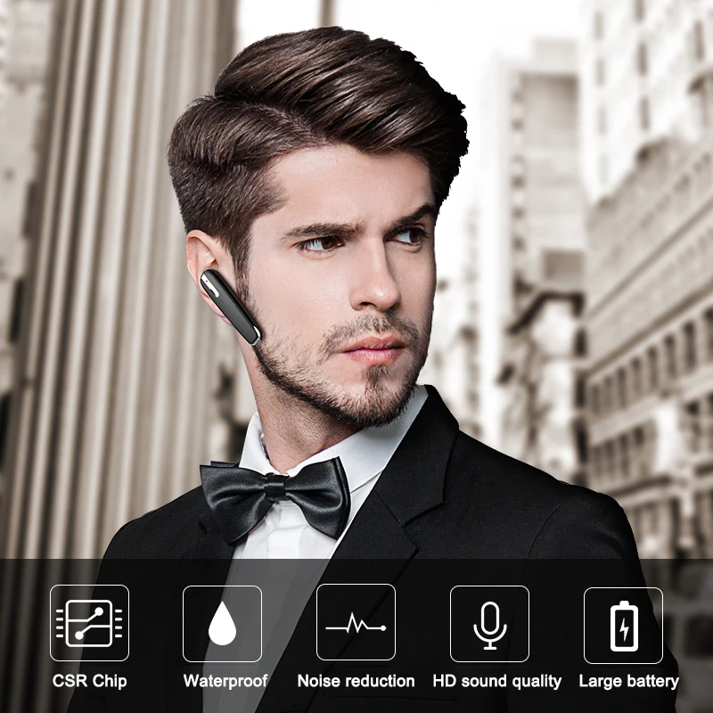 Оригинальный Amoi Bluetooth Беспроводной F5 гарнитура Шум снижение для samsung/htc/Xiaomi/huawei с