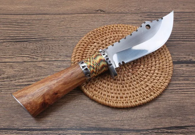 Инструменты утилита EDC OutdoorHunting Ножи деревянной ручкой фиксированным лезвием