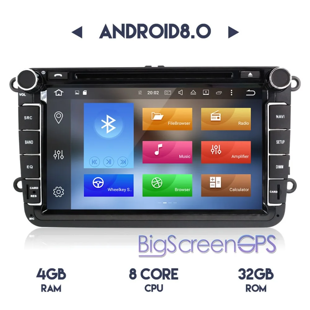 Автомобильный DVD плеер на Android 9 8 дюймов 4 Гб ОЗУ GPS навигация для Volkswagen golf passat tiguan