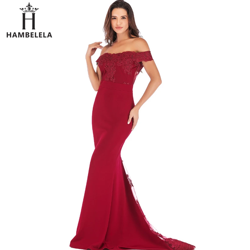 HAMBELELA, платье русалки, без бретелек, с рукавами-крылышками, розовое, кружевное, длинное, дешевое, для подружки невесты, макси, платья под 50, свадебное, вечернее платье