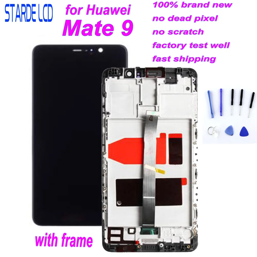For Huawei Mate 9 LCD Display Touch Screen Digitizer Mate9 With Frame MHA-L09 MHA-L29 Replacement Parts + Tools | Мобильные телефоны