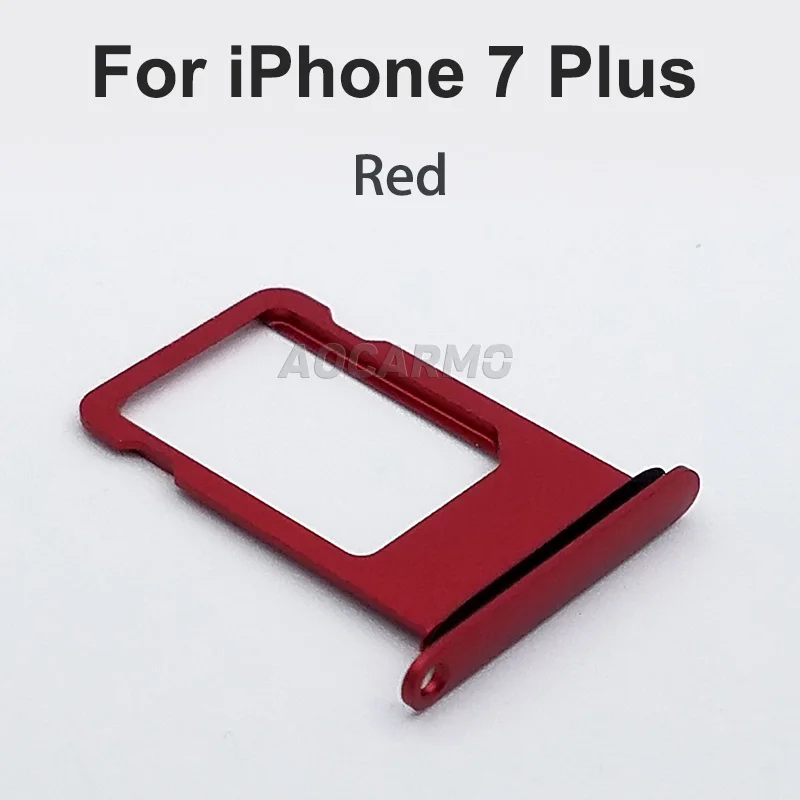 For i7P Red Aocarmo Алюминиевый металлический слот для Nano Sim карты держатель с резиновой прокладкой для iPhone 7 P 7 Plus Замена - Цвет: For i7P Red