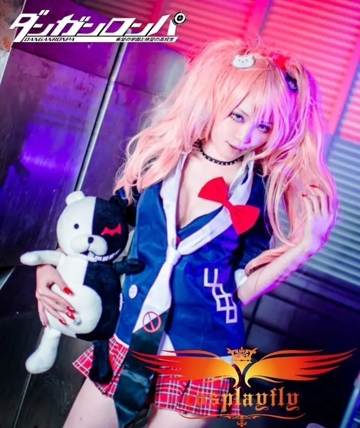 Женский костюм Danganronpa для косплея с юбкой галстук взрослых бантик шпилька|cosplay