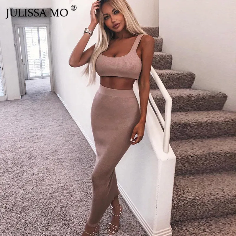 Женский комплект из двух предметов JULISSA MO трикотажное длинное платье без рукавов