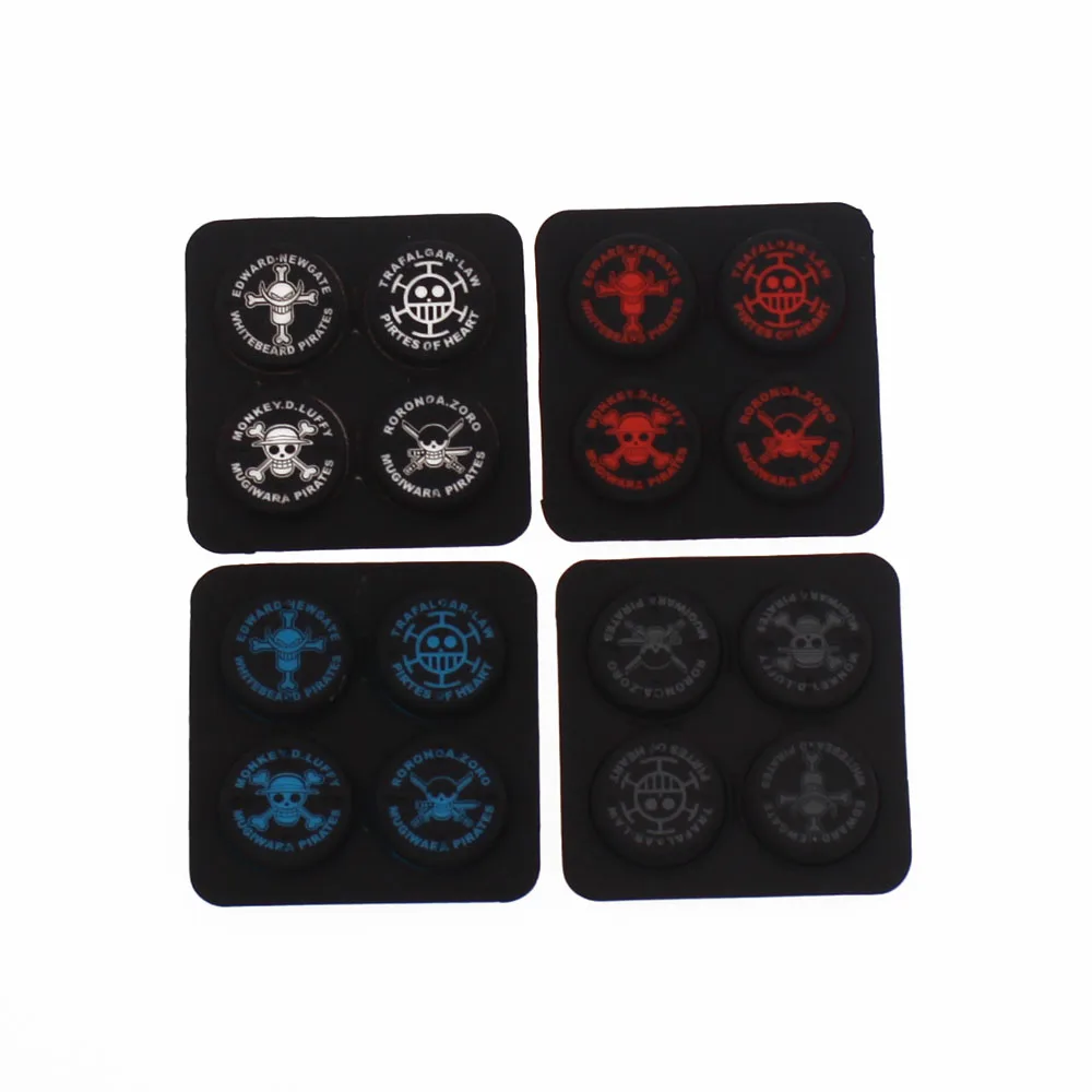 

4PCS=1SET Silicone Joystick Cap For Nintend Switch NS Rocker One Piece Crown Thumb Grip Button Caps Cover Skin Blue White Color