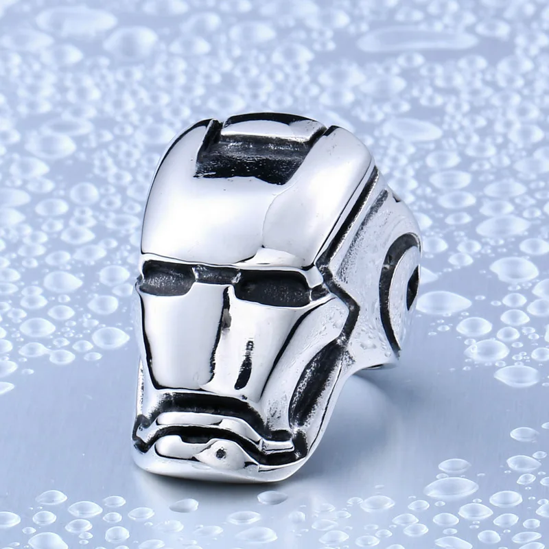 Кольцо Мужчины Ironman маска titanium стали литья панк-стиль мужчины ювелирные изделия