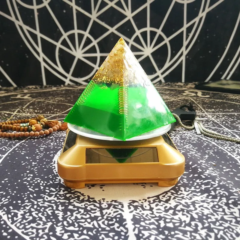 7Cm AURAREIKI Orgonite Pyramid Raziel Anahata Chakra Changing The Magnetic Field Of Life Energy Crystal Jewelry Crafts |