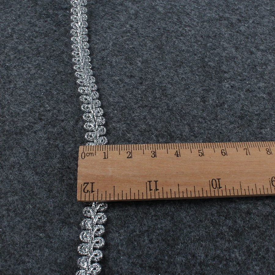 Silver C 5 ярдов/партия, золото, серебро, полиэстер, изгибы, кружево, украшение лентами для свадьбы, многоножка, плетеная, для шитья одежды, материалы ручной работы - Цвет: Silver C
