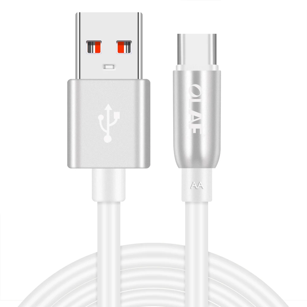 Олаф Быстрая зарядка Usb type C кабель для samsung S9 S8 Note 8 9 USB C type C шнур для Xiaomi Mi 8 для huawei P20 lite pro mate 20 - Цвет: silver