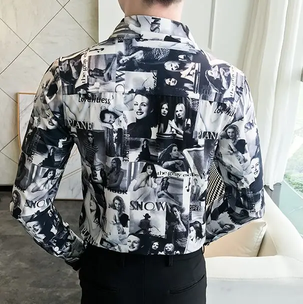 Весенняя Новая модная мужская одежда мужские рубашки с длинными рукавами и