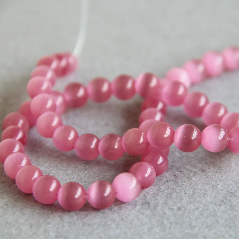 8 мм аксессуар для ювелирных изделий Розовый стеклянный круглый камень