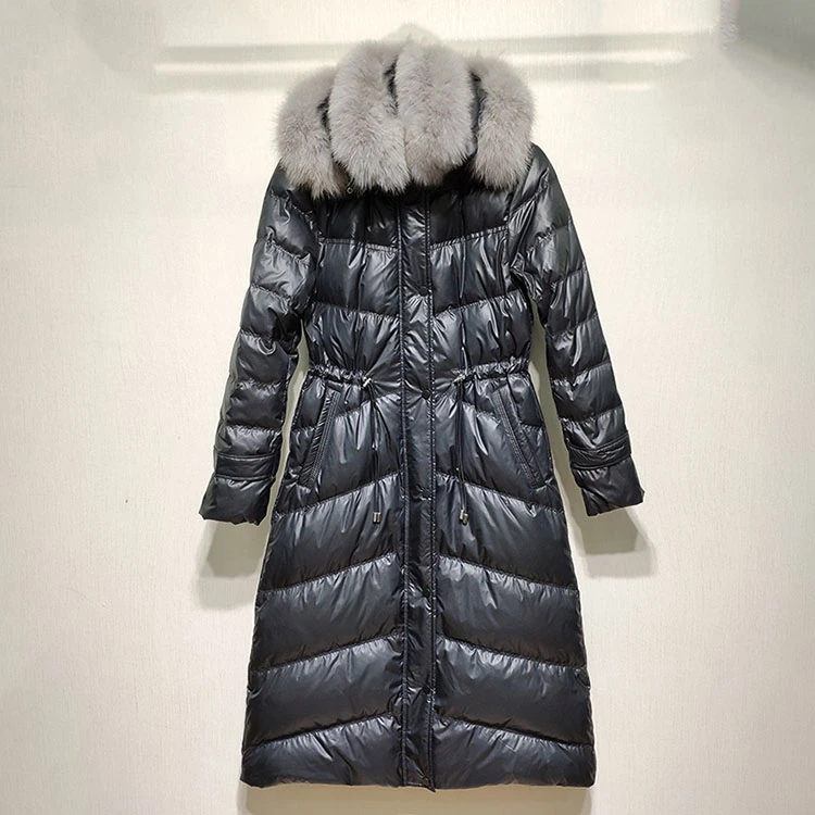 New Double Real Fur Collar Coat Natural Fox 2020 Winter Jacket Women long Down slim thick Warm White Duck Parkas YRF13 | Женская одежда
